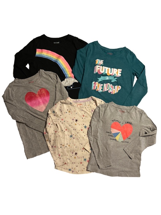 Cat & Jack Other - Cat & Jack Girls Long Sleeve Graphic Tee Set - Black, Teal, Gray, Cream
